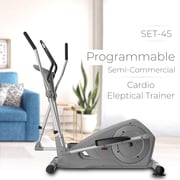 Sparnod Fitness SET-45/WNQ-7618A Elliptical Cross Trainer Machine for Home Gym - with 9kg Flywheel, 130kg User Weight, LCD Monitor, Heart Rate Sensor & 16 Level Magnetic Resistance
