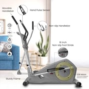 Sparnod Fitness SET-45/WNQ-7618A Elliptical Cross Trainer Machine for Home Gym - with 9kg Flywheel, 130kg User Weight, LCD Monitor, Heart Rate Sensor & 16 Level Magnetic Resistance