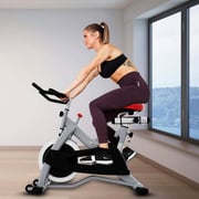 Sparnod Fitness SSB-122/ WNQ-318M2 Commercial Grade Spin Bike Exercise Cycle for Gyms (Free Installation Service) - with 22kgs Solid Chrome Flywheel - Heavy Duty Indoor Stationary Cycling Machine
