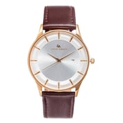 Louis Arden Men's Leather Analog Watch - LA2686M-BRN-IPG-WHT