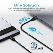 Promate USB-C to USB-C Thunderbolt 3 Sync/Charge Cable, 100W PD, 20Gbps Data Speed, ThunderLink-C20+