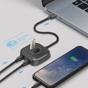 Promate 4 Port USB 3.0 Hub with 5Gbps Data Transmission and Built-In USB Cable, EzHub-4s