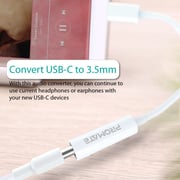 Promate USB-C to 3.5 mm Headphone Jack Adapter with HD Sound for Samsung,OnePlus,Xiaomi, AUXLink-C