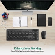Promate 2.4G USB-C Wireless Keyboard and Mouse Combo with USB-A/USB-C Nano Receiver, ProCombo-11 E/A