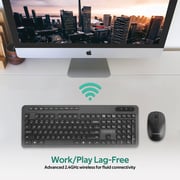 Promate 2.4G USB-C Wireless Keyboard and Mouse Combo with USB-A/USB-C Nano Receiver, ProCombo-11 E/A