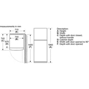 Siemens Top Mount Refrigerator SS 485 Litres - KD55NNL20M
