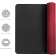 BOSON Desk Mouse Pad Non Slip Mouse Mat Waterproof Protector PU Leather Desk Mat Double Sided Color use for PC Gaming Home Office (80cm*40cm Red/Black)