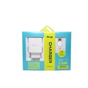 Ivon 2.4A 2USB USB Type C Charger White