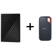 Western Digital Portable External Hard Drive 5TB + Sandisk E60 SSD 250GB Black WDBPKJ0050BBK-WESN
