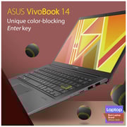 Asus Vivobook M413IA-EB211T Laptop - Ryzen7 2GHz 8GB 512GB Win10 14inch FHD Black English/Arabic Keyboard
