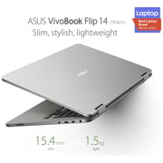 Asus TP401MA-EC340TS 2-in-1 Laptop - Celeron 1.1GHz 4GB 128GB Win10 14inch FHD Light Grey English/Arabic Keyboard
