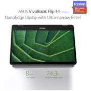 Asus TP401MA-EC340TS 2-in-1 Laptop - Celeron 1.1GHz 4GB 128GB Win10 14inch FHD Light Grey English/Arabic Keyboard