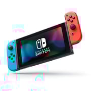 Nintendo Switch V2 32GB Neon Blue/Red Middle East Version + Super Mario 3DWorld Bowser's Fury Game + 1 Assorted Game + Travel Bag