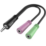 Hama Dual 3.5mm Audio Adapter Cable 0.15m Black