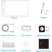 Huion Inspiroy WH1409 V2 Wireless Digital Graphic Drawing Tablet