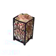 Himalayan Aura Salt Chunks in Metal Basket, 3-5KG Air Purifying Crystal Metal Basket with Salt Chunks(8''x4.5'') for home decor gifts