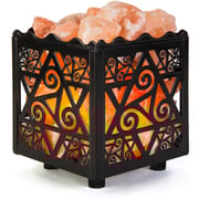 Himalayan Aura Salt Chunks in Star Metal Basket, 3-5KG Air Purifying Crystal Metal Basket with Salt Chunks by Photon