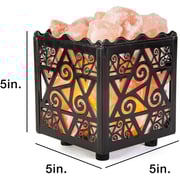 Himalayan Aura Salt Chunks in Star Metal Basket, 3-5KG Air Purifying Crystal Metal Basket with Salt Chunks by Photon