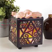 Himalayan Aura Salt Chunks in Star Metal Basket, 3-5KG Air Purifying Crystal Metal Basket with Salt Chunks by Photon