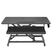 Ibama Height Adjustable Standing Desk Converter, 35 Inch Computer Table top | Stand Up Desk | Fits Dual Monitors | Ergonomic Deep Keyboard Tray