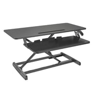 Ibama Height Adjustable Standing Desk Converter, 35 Inch Computer Table top | Stand Up Desk | Fits Dual Monitors | Ergonomic Deep Keyboard Tray