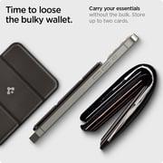 Spigen Smart Fold (MagFit) Magnetic Wallet Card Holder designed for MagSafe with Kickstand Compatible with iPhone 14,13,12 models- Gunmetal
