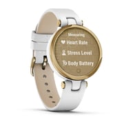 Garmin Smartwatch 010-02384-B3 Lily Light Gold Bezel with White Case and Italian Leather Band