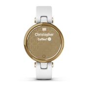 Garmin Smartwatch 010-02384-B3 Lily Light Gold Bezel with White Case and Italian Leather Band
