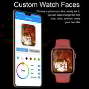 DAT New Smartwatch 2021 HW22 Smart Watch 1.75inch Custom Dial Bluetooth Call 44mm Heart Rate Blood Pressure Fitness Tracker For (Color : Pink)