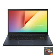 Asus VivoBook M413 Thin & Light Laptop AMD Ryzen 5-3500U 2.1GHz 8GB 256GB SSD Win10 14inch FHD Bespoke Black English/Arabic Keyboard