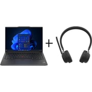 Lenovo ThinkPad E14 Gen 6 (2025) AI PC - 1st Series / Intel Core Ultra 7-155H / 14inch WUXGA / 512GB SSD / 16GB RAM / Shared Intel Arc Graphics / Windows 11 Pro / English & Arabic Keyboard / Black / Middle East Version - [21M7001VGR] + LB310 Headset