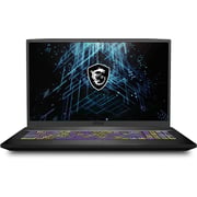 MSI GF75-029 THIN Gaming Laptop Core i7-10750H 2.60GHz 16GB 512GB SSD NVIDIA GeForce RTX3060 Win10 17.3inch FHD Black English/Arabic Keyboard