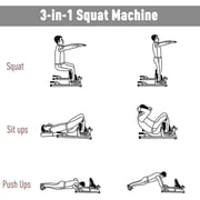 Max Strength Sissy Squat Machine, Home Multi-Function Squat Bench Machine, Push Up Ab Workout Home Gym, Home Gym Squat Stand Machine 3-in-1 Sit Up Machine Black