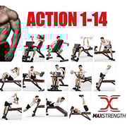 X Max Strength- Adjustable Weight Bench Fitness - Foldable Incline Decline for Home Training Gym Utility Exercise Bench Press Dumbbell Bench
