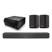 Denon Home Sound Bar 550 with DSW1H Subwoofer and Pair of Denon Home 150 Speakers Black