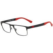 Emporio Armani EA 1075 3109 53mm Matte Black Red Metal Men's Rectangular Eyeglass Frame