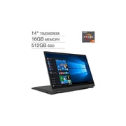 Lenovo Flex 5 x360 81X20001US Touchscreen Laptop AMD Ryzen 7-4700U 2.0GHz 16GB 512GB SSD AMD Radeon Graphics Win10 Home 14inch FHD Graphite Grey English Keyboard