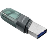 سانديسك  iXpand  فلاش محرك مع البرق  USB 3.1 128GB  رمادي  /  الأخضر  SDIX90N-128G-GN6NE