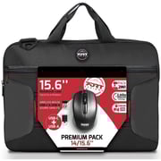 Port Design Carry Case + Mouse Pack Black Laptop 15.6 Inches