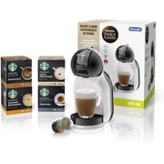 De'Longhi NescafÃ© Dolce Gusto Mini Me Single Serve Capsule Coffee Machine Starter Kit Including 4 Boxes of Starbucks coffee EDG155.BG Black & Grey