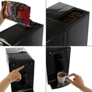Melitta SOLO E950-222, Compact Bean to Cup Coffee Machine with Pre-Brew Function, Automatic Cappuccino Maker, 1400 W, 1.2 liters, Pure Black, Stainless Steel