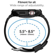 Spigen Rugged Armor PRO Designed for Apple Watch Band with Case for Series 9/8/7 (45mm) and Series SE2/6/SE/5/4 (44mm) - Black