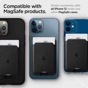 Spigen Valentinus (MagFit) Magnetic Wallet Card Holder 2-Cards designed for MagSafe Compatible with iPhone 14,13,12 Models - Black