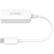 محول دي لينك مزود بمنفذ USB من النوع C إلى إيثرنت 2.5G أبيض