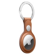 Apple AirTag Leather Key Ring - Saddle Brown