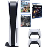 Sony PlayStation 5 (CD Version) Console White With Extra Controller And Games (Demon Souls + Marvel Spider Man Miles Morales + Sackboy: A Big Adventure)