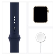 Apple Watch Series 6 GPS+Cellular 44mm Gold Stainless Steel Case with Deep Navy Sport Band - Middle East Version