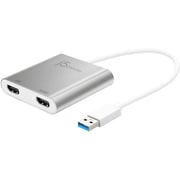 جيه 5 كرييت USB 3.0 إلى محول شاشة HDMI مزدوج فضي