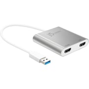 جيه 5 كرييت USB 3.0 إلى محول شاشة HDMI مزدوج فضي