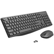 HP CS10 Wireless Keyboard & Mouse Ergonomic Design and Silent Typing Keys Black [6NY40PA]